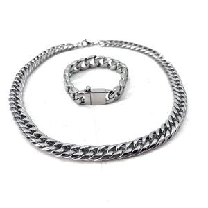 Miami Cuban Link Bracelet 9'' & Chain 22'' - 12mm Anti-Tarnish Stainless Steel